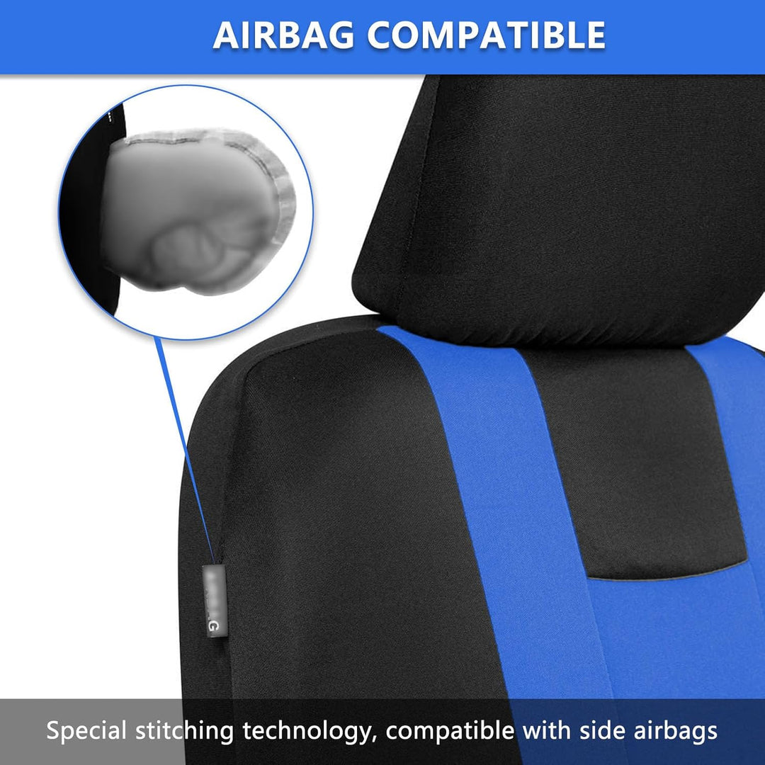 9 Stück Universal Autositzbezüge, Sitzbezüge Auto Für 5 Sitzer, Autositzauflage Set Seiten-Airbag-ko