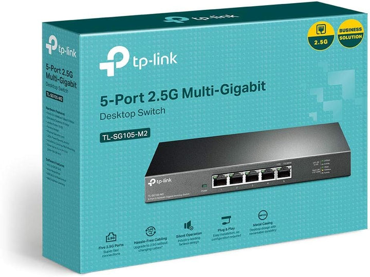 TP-Link TL-SG105-M2 5× 2.5-Gigabit ports Ethernet LAN Switch(Plug-and-Play,Metallgehäuse, QoS, IGMP-