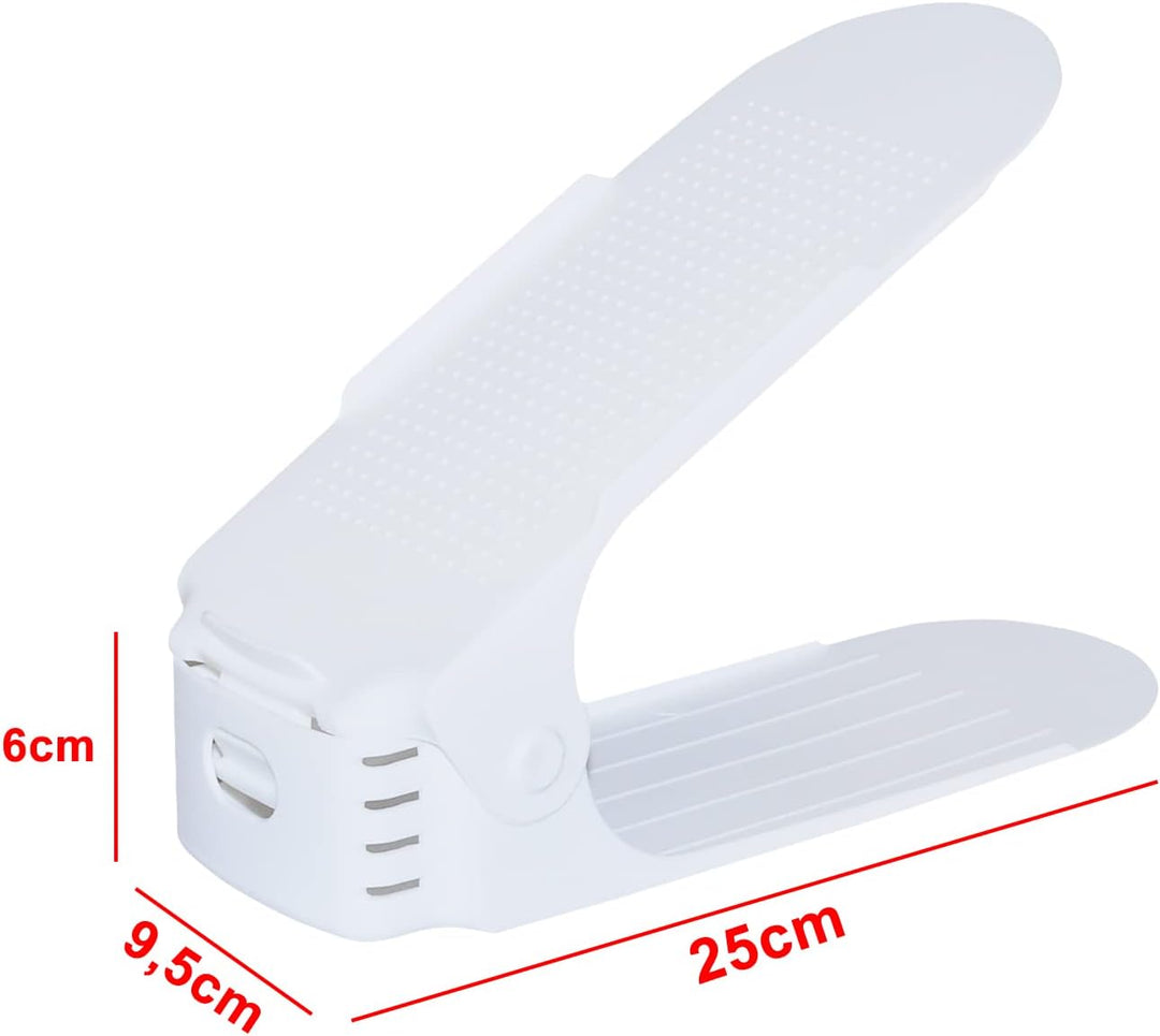 YUENFONG 20 Stück Einstellbare Schuhregale Schuhstapler Schuhhalter Set, 3 höhenverstellbar Schuhauf