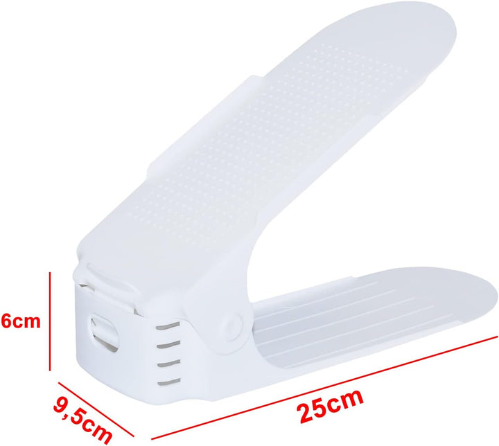 YUENFONG 20 Stück Einstellbare Schuhregale Schuhstapler Schuhhalter Set, 3 höhenverstellbar Schuhauf