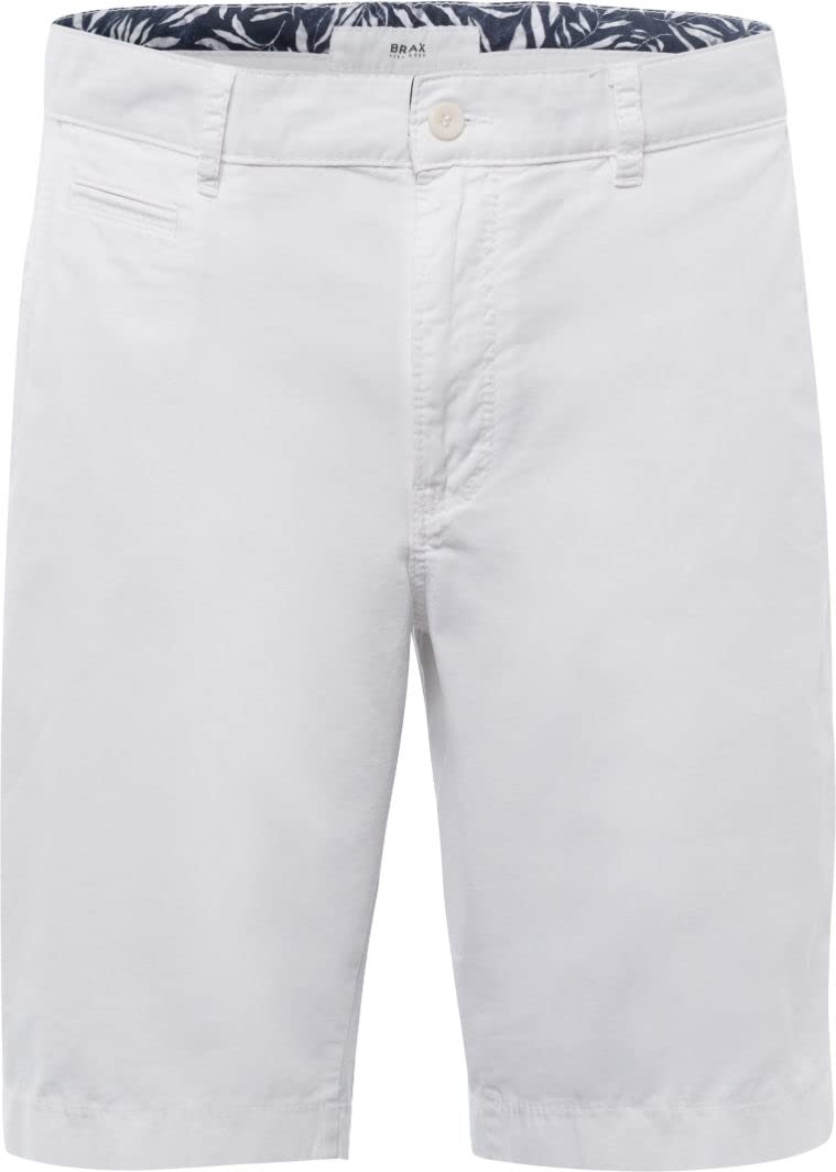 BRAX Herren Klassische Shorts Style Bari Cotton Gab Klassisch-Sportive Chino-Bermuda 46 Weiss, 46 We