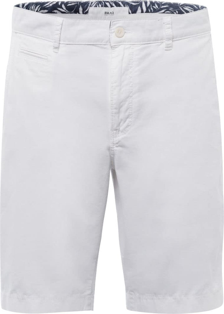 BRAX Herren Klassische Shorts Style Bari Cotton Gab Klassisch-Sportive Chino-Bermuda 46 Weiss, 46 We