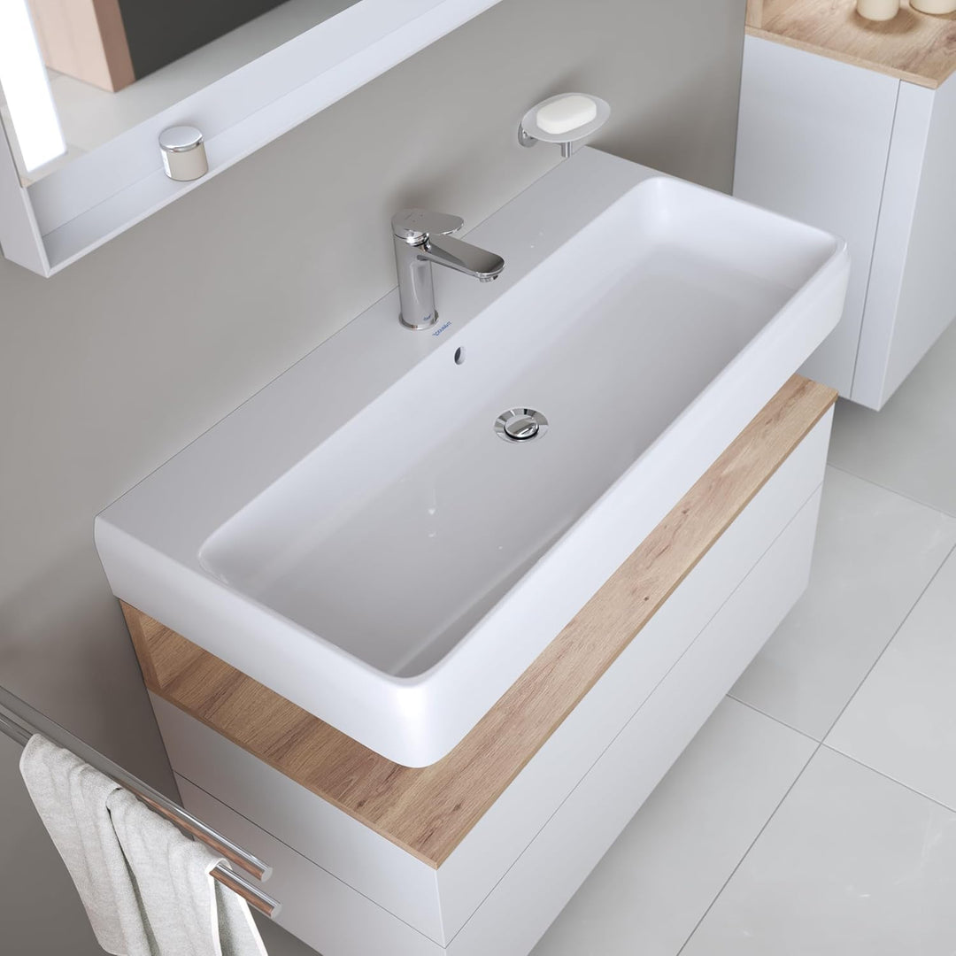 Duravit Wave Waschtischarmatur, Grösse M (Auslauf Höhe 111 mm), Wasserhahn Bad, Armatur Waschbecken,