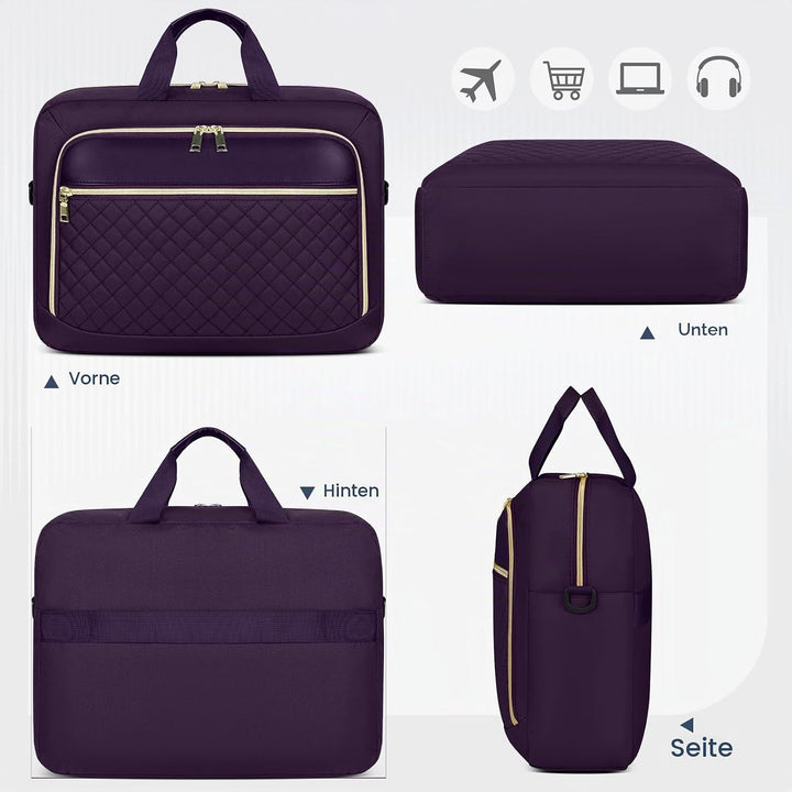NEWHEY Laptoptasche 17,3 Zoll für Damen Laptop Aktentasche Computertasche Laptop Tasche Business Not