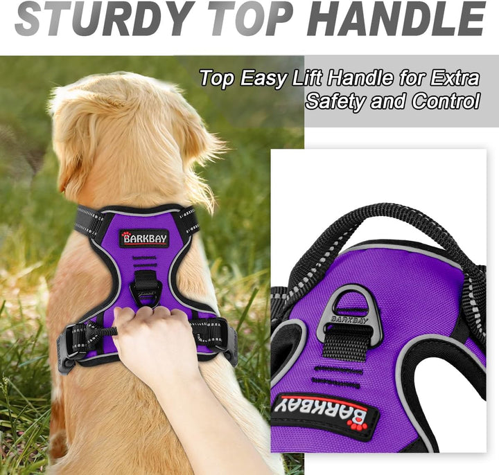 BARKBAY Dog Harness No-Pull Pet Harness Adjustable Outdoor Pet Vest 3M Reflective Oxford Material Ve
