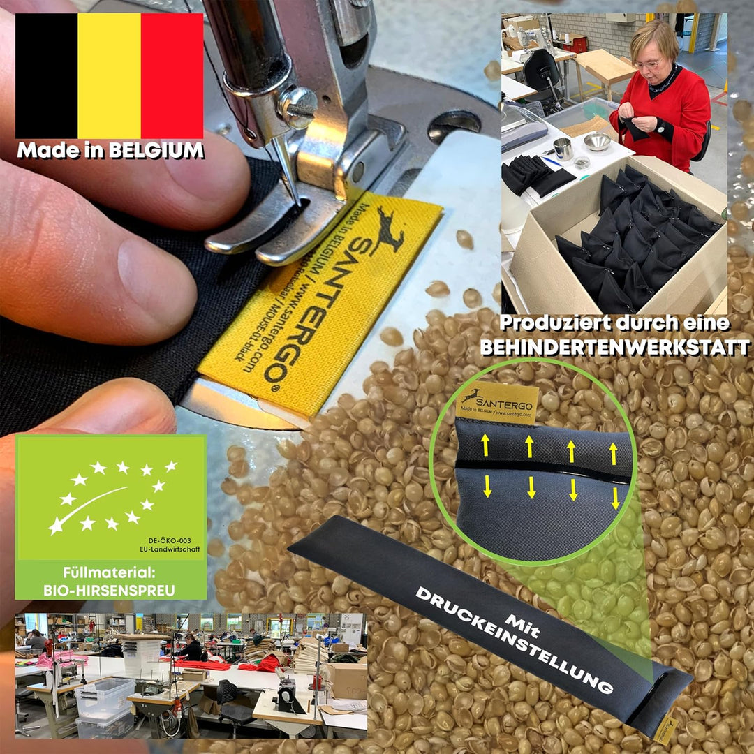 Handgelenkauflage für die Tastatur - ergonomische Handballenauflage aus Bio-Hirsespreu mit abnehmbar