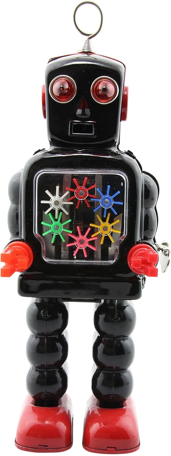 Superfreak Roboter - High Wheel Robot - schwarz - Blechroboter - Retro Blechspielzeug Modell 02, Mod