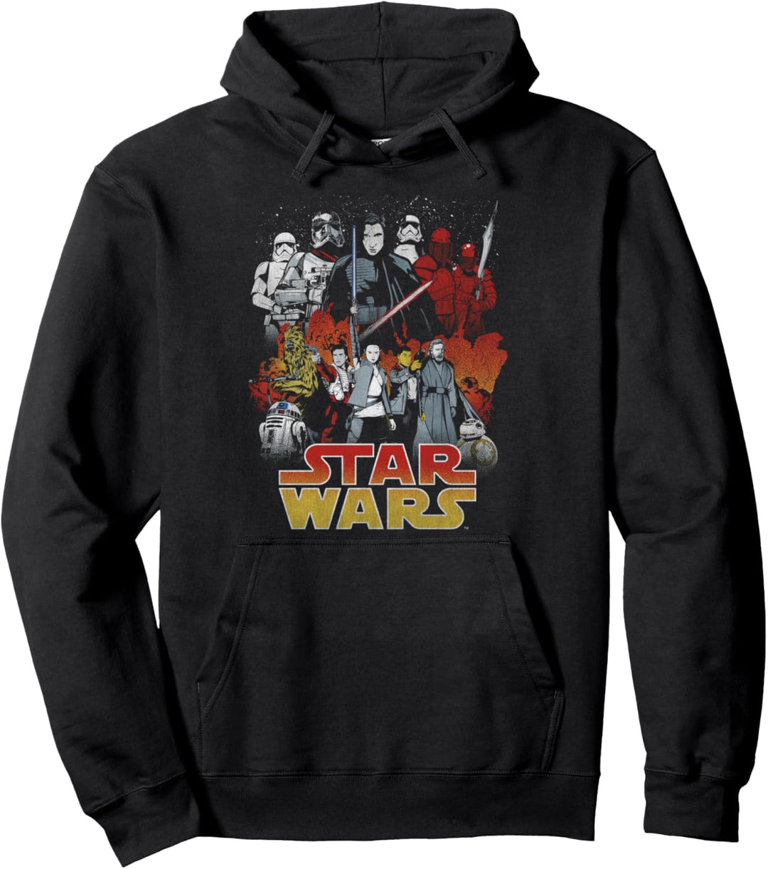 Star Wars The Last Jedi Group Shot Kylo Power Stance Poster Pullover Hoodie