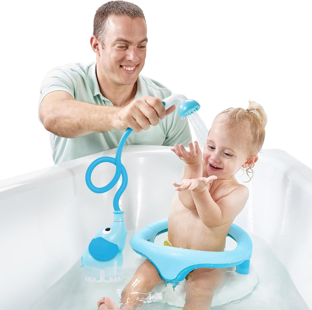 Yookidoo Duschkopf für Baby-Badewanne, Elefanten-Wasserpumpe mit Stammauslauf und Spüler, kontrollie