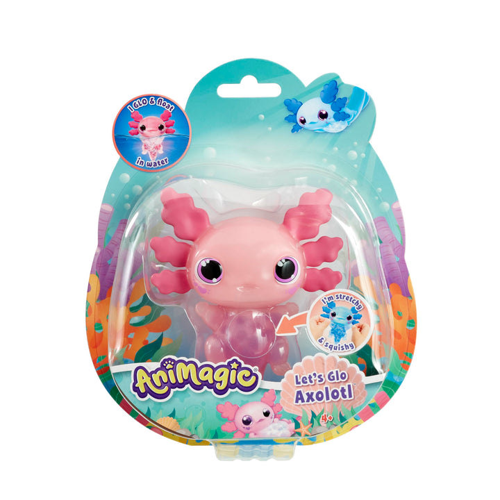 Animagic Let’s Glo Axolotl – Rosa, Elektronisches & Leuchtendes Haustier Kinder ab 4 Jahren, Sensori