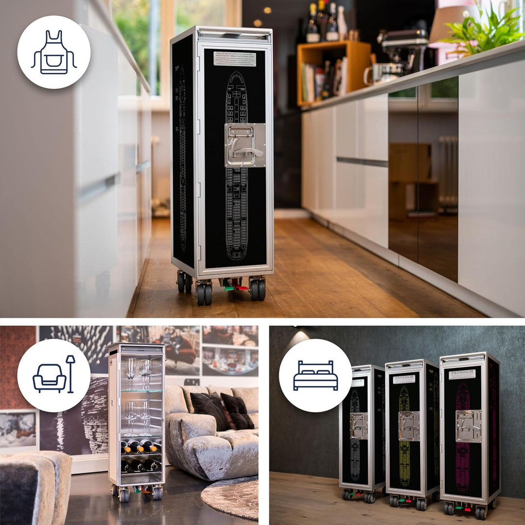 VanDeBord Flugzeug Trolley Airliner Neu (Gelb, Originaltür), Original Flugzeugtrolley, Flugzeug Serv