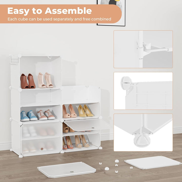 Schuhregal, Schuhschrank Organizer 10 Ebenen, Schuhschrank Schmal Schuhaufbewahrung für 20-22 Paar,