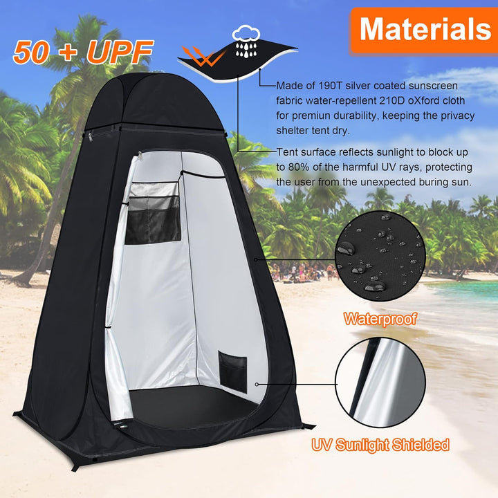 Camping Toilettenzelt riggoo Duschzelt Pop Up Umkleidezelt Privatsphäre Toilette Umkleidekabine Lage