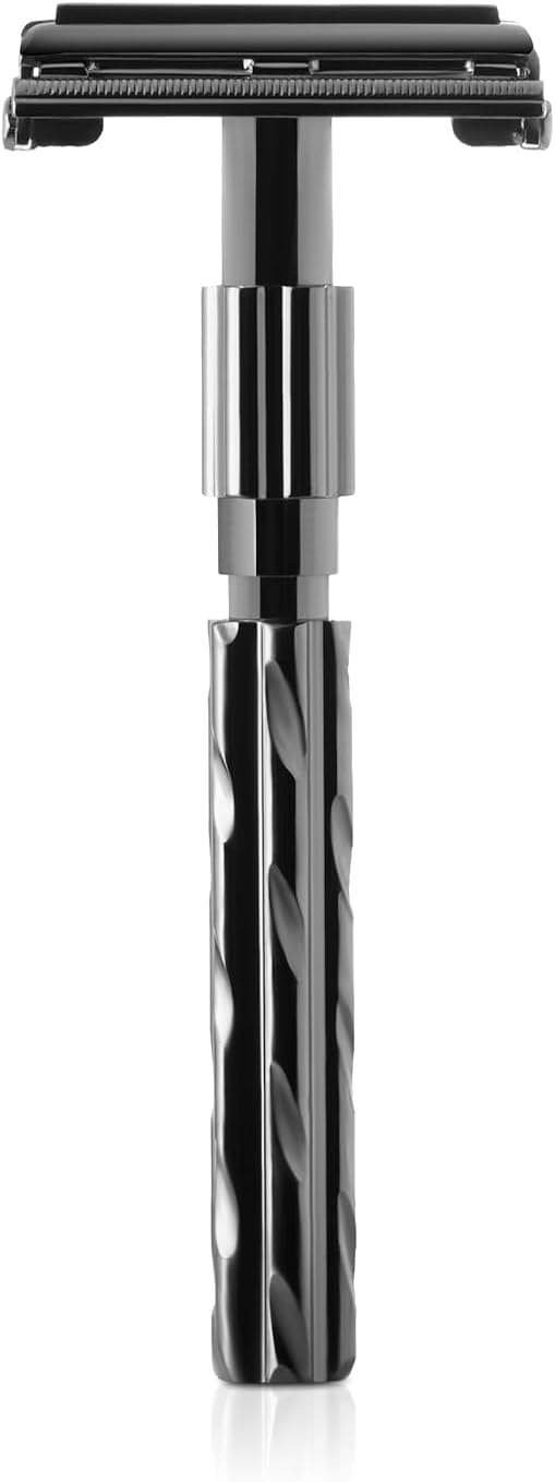 Parker Safety Razor 22R - Stiel Schmetterling Öffnen Double Edge Safety Razor & 5 Premium Blades