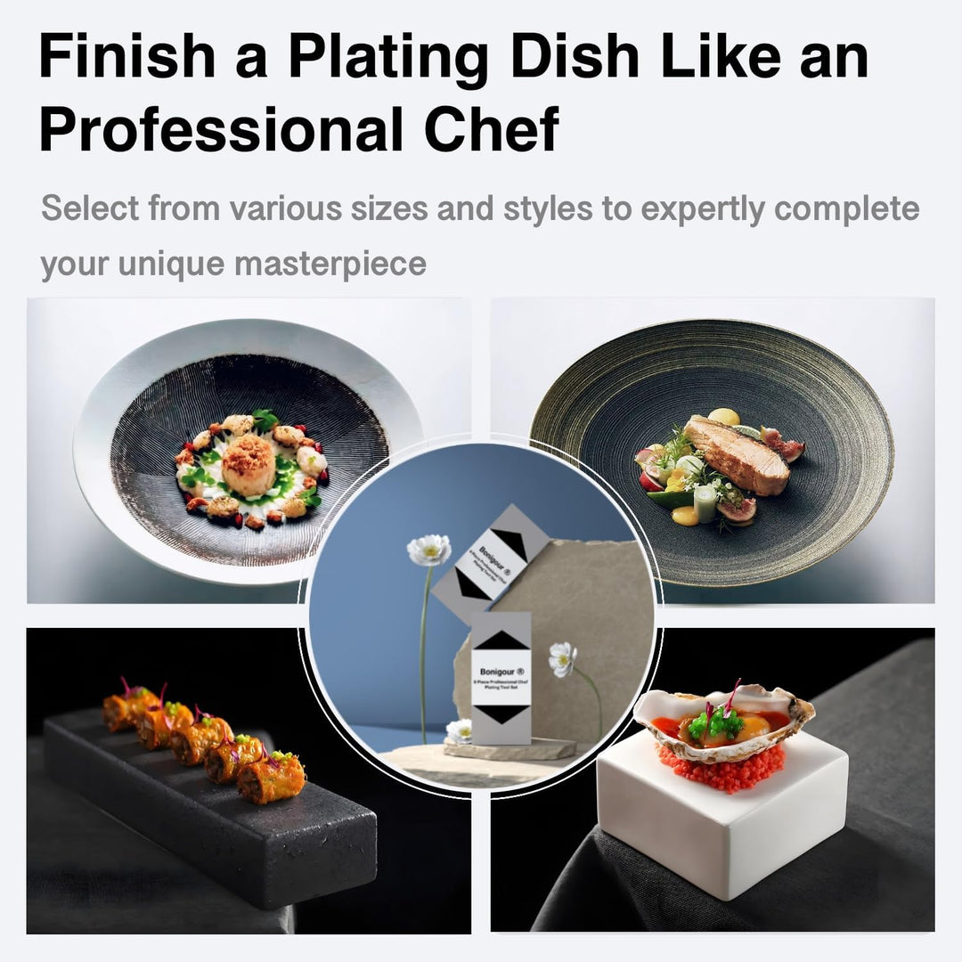 Chef Plattierwerkzeuge, professionelles kulinarisches Beschichtungswerkzeug-Set, Edelstahl-Fischpinz