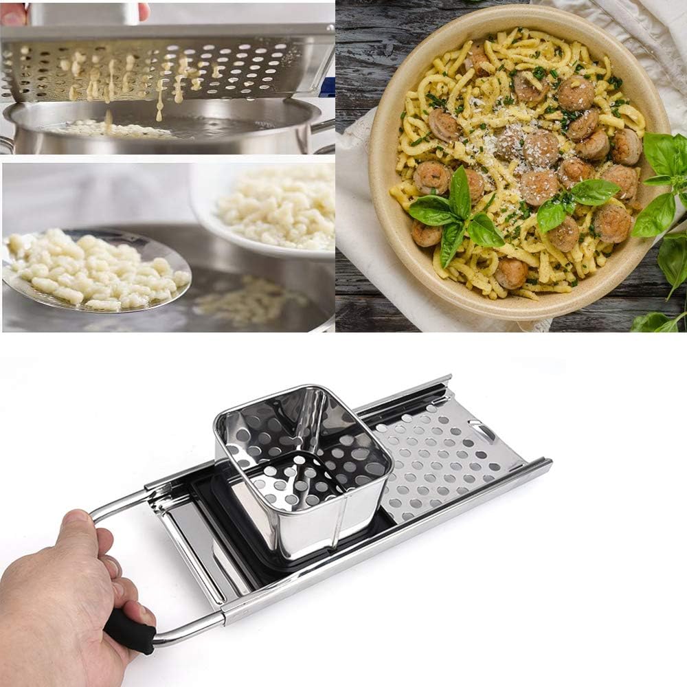 Spätzlehobel Mit Teigschlitten, Reibe, Presse Und Sieb - Edelstahl Spätzlereibe - Masse 32.5 x 11 x