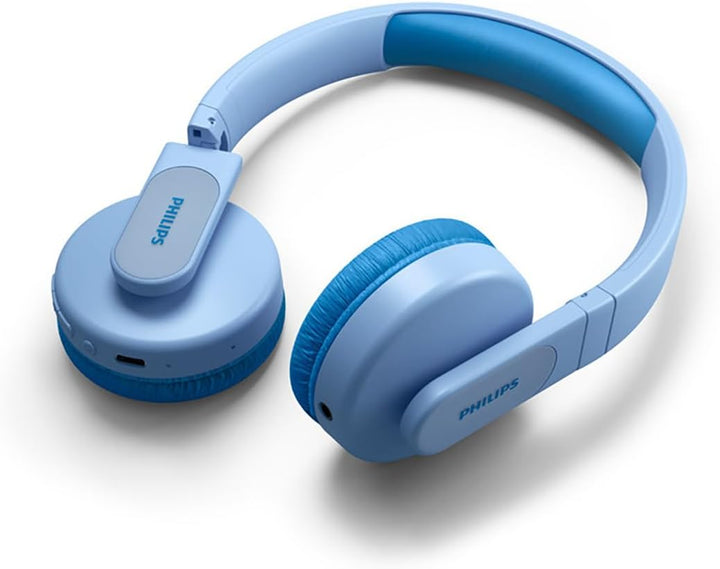 Philips TAK4206BL/00 Over Ear Bluetooth Kinder Kopfhörer Kabellos, Farbige LED-Leuchten, App mit Kin