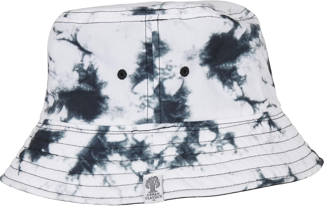Flexfit Batik Wende-Bucket Hat - Unisex Anglerhut für Damen &amp; Herren, eine Seite einfarbig Schwarz,