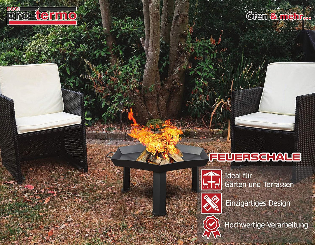 ProTermo Feuerschale 55 cm Durchmesser, Feuerstelle Garten, lackiert Ø 55 cm, Ø 55 cm