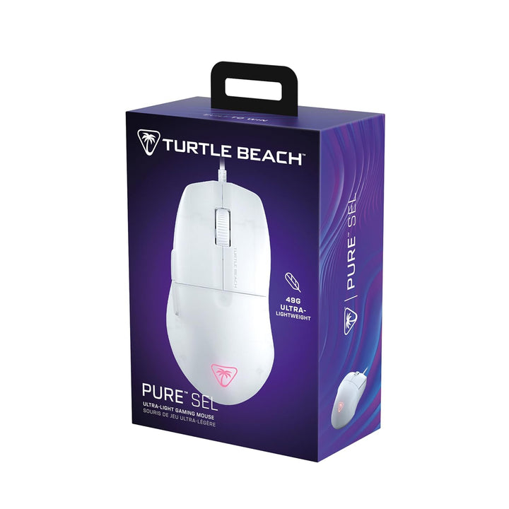 Turtle Beach Pure SEL – Ultraleichte, ergonomische RGB-Gaming-Maus, optischer 8K DPI-Sensor, mechani