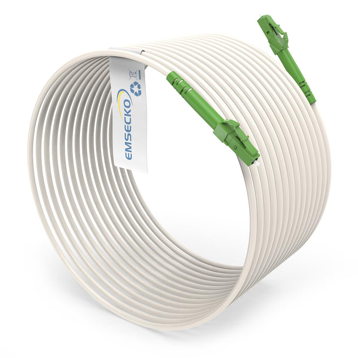 EMSECKO 30M OS2 Simplex LC/APC 8° Stecker, 3.0mm LWL Glasfaser-Kabel, 9/125μm Patchkabel LSZH, FTTH