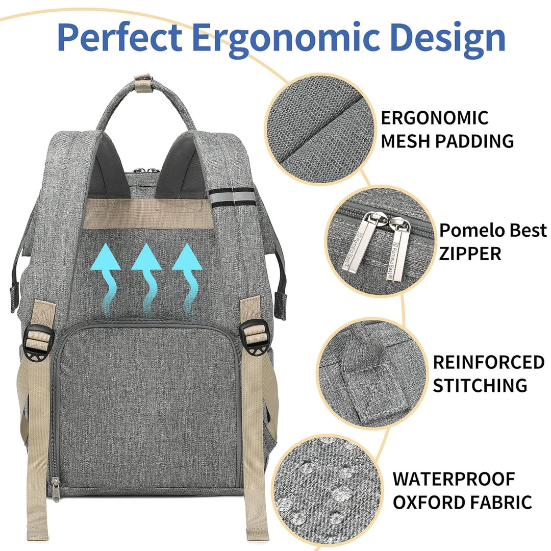 Pomelo Best Baby Wickelrucksack stylische Wickeltasche Rucksack mit Wickelunterlage multifunktional