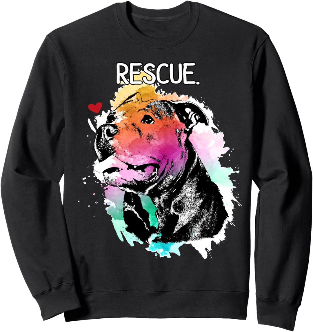 Rescue Pitbull Dog - Adoptieren Kaufen Sie kein Aquarell Sweatshirt