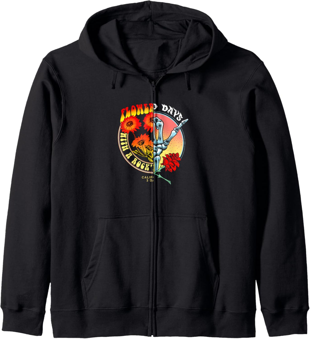 Split Flower Days Mixed Design Kapuzenjacke