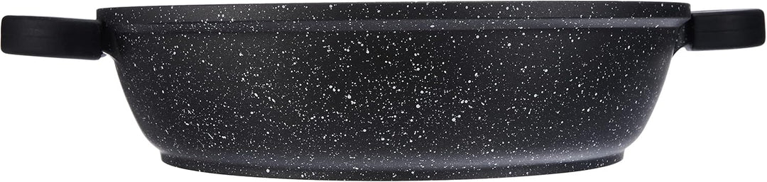 Kamberg – 0008040 – Kochtopf 24 cm – Aluminiumguss – Beschichtung in Steinoptik – Mit Glasdeckel – F