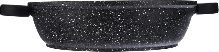 Kamberg – 0008040 – Kochtopf 24 cm – Aluminiumguss – Beschichtung in Steinoptik – Mit Glasdeckel – F