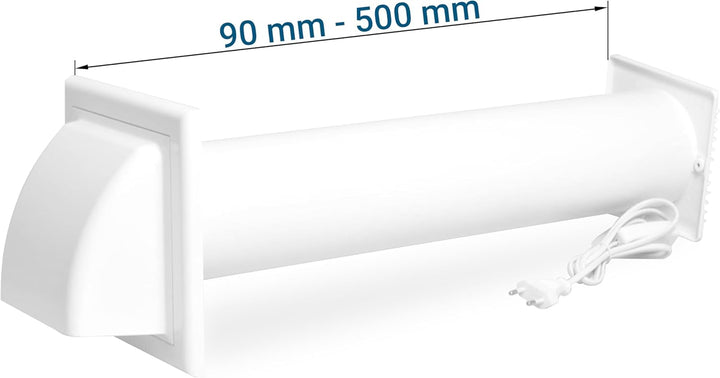 SYSTERM Abluftset Ø 100 mm mit Ventilator, Lüftungsanlage und Aussenlüftung Wetterschutzgitter. Klei