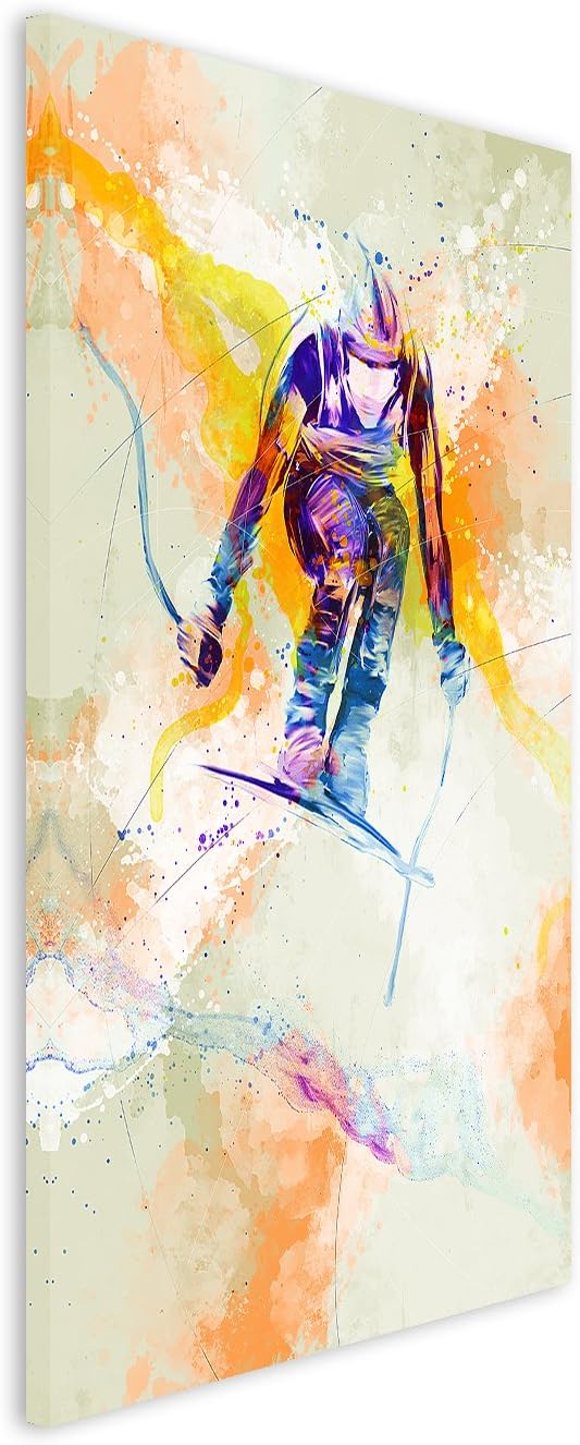 Ski Alpin II 90x60cm Wandbild SPORTBILD Aquarell Art tolle Farben von Paul Sinus