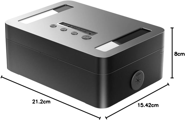 STARSIKI Handy Safe mit Zeitschloss [Abschliessbare Geldkassette] [Schlüsselbox mit Timer] [Selbstdi