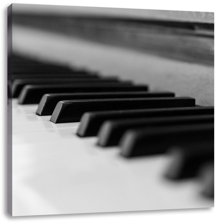 Elegantes Klavier, Format: 70x70 auf Leinwand, XXL riesige Bilder fertig gerahmt mit Keilrahmen, Kun