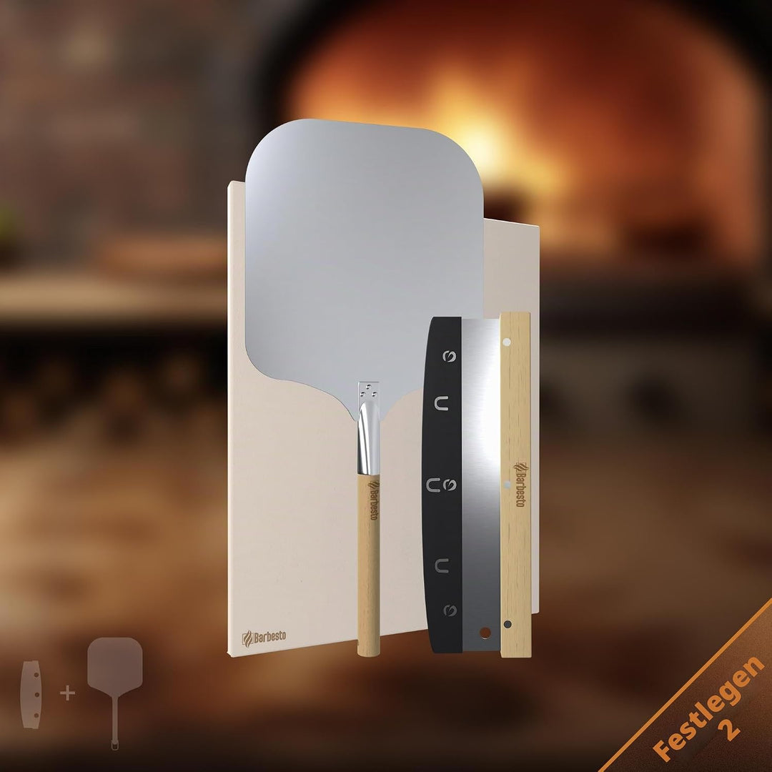 CLP Pizzastein eckig aus Cordierit mit Rezeptbuch für Backofen &amp; Grill 38x30 cm I Einzeln oder als S