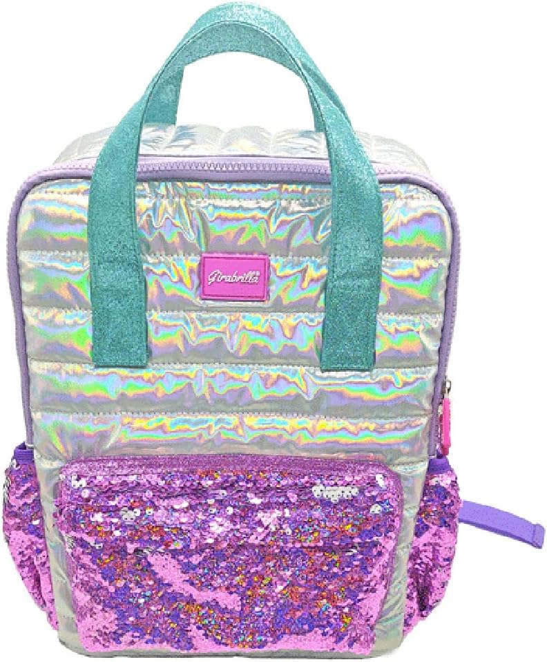 Girabrilla -19002 Schulrucksack für Kinder mit weichem Bezug, weich, schillernd und mit reversiblen