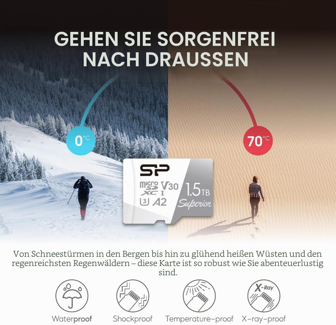 Silicon Power 512GB Superior Micro SDXC UHS-I (U3), V30 4K A2, Compatible with GoPro Hero 9 High Spe