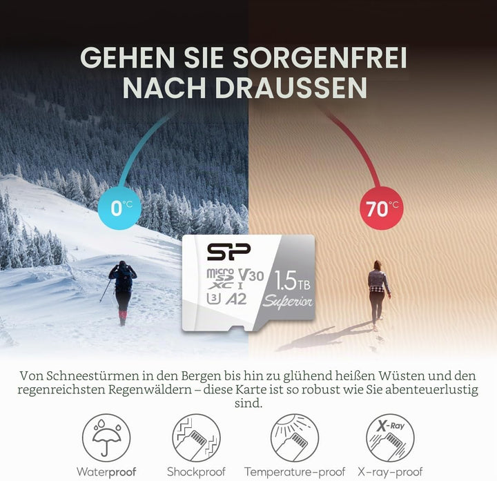Silicon Power 512GB Superior Micro SDXC UHS-I (U3), V30 4K A2, Compatible with GoPro Hero 9 High Spe