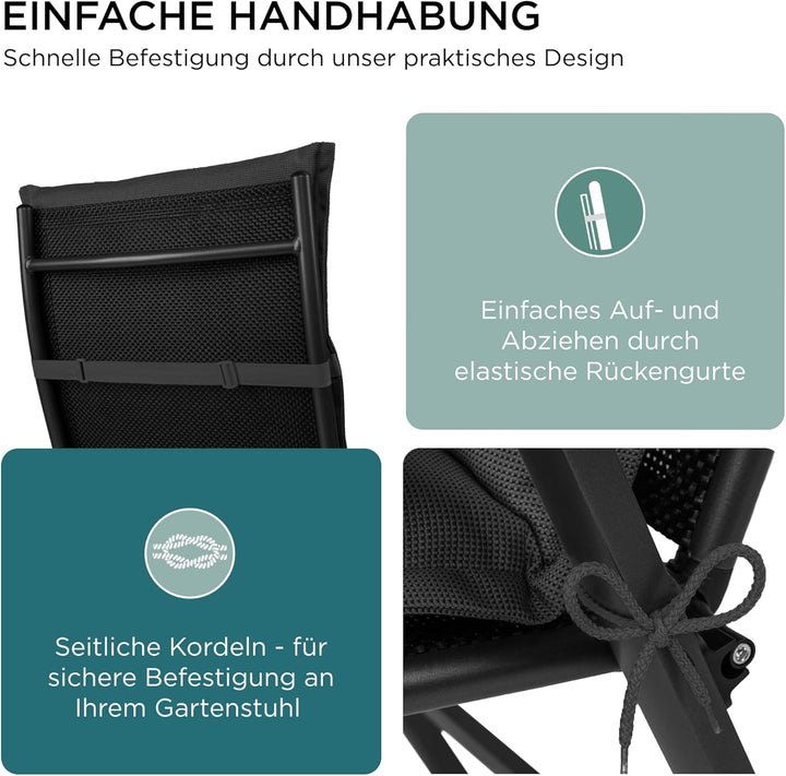 gardisun Gartenstuhlauflagen Hochlehner I Extra Dicke Sitzauflagen I Made in Europe I Ideale Polster