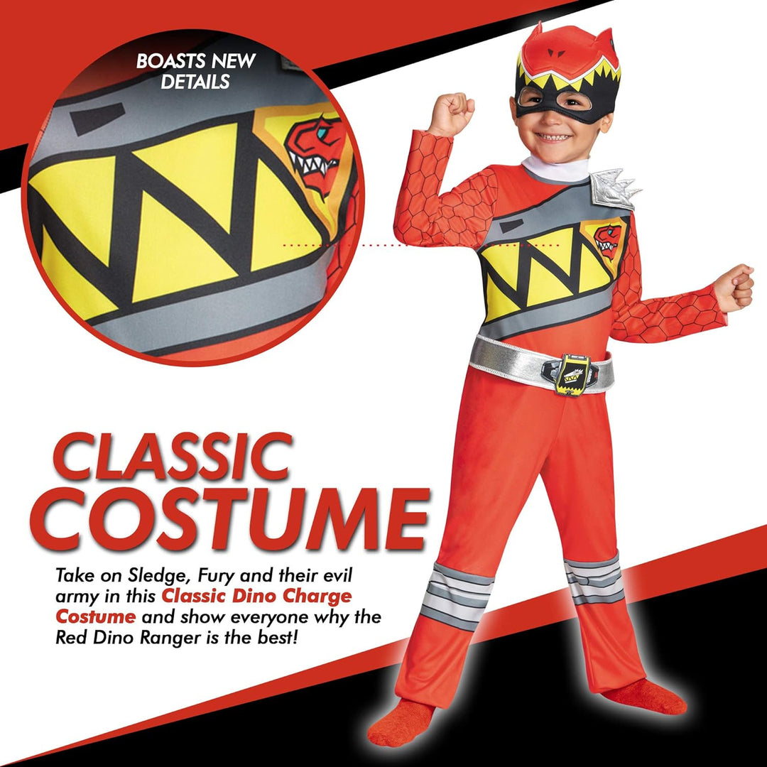 Disguise Red Ranger Dino Charge Toddler Classic Costume, Large (4-6) by Disguise