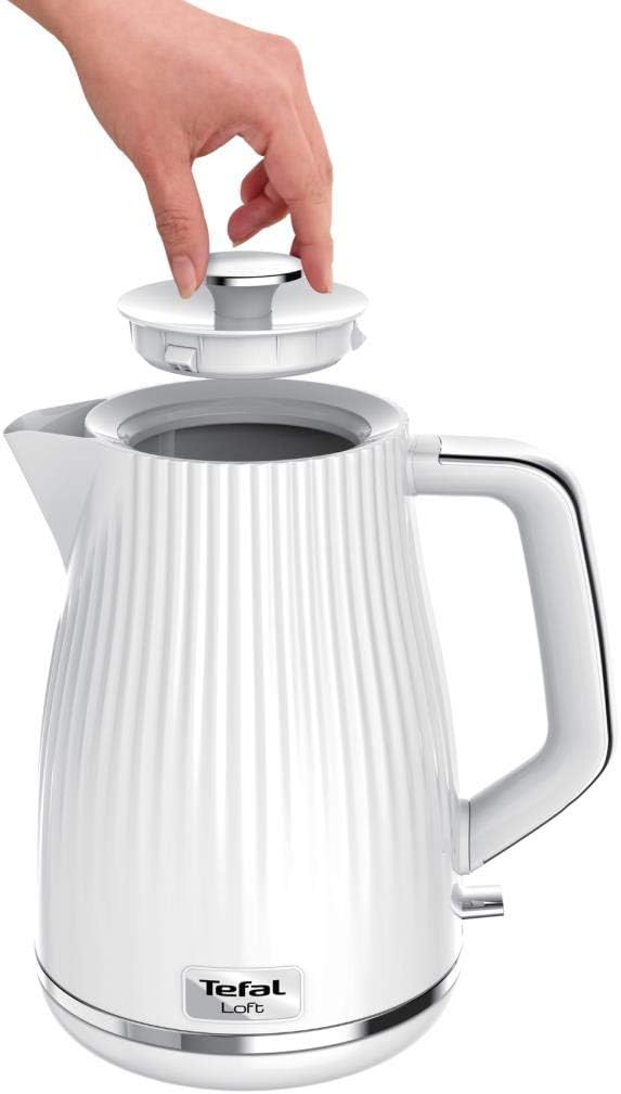 Tefal Wasserkocher Kunststoff 1,7 l 2400 W Elektrisch Teekocher Wasserkessel Loft Weiss | Herausnehm
