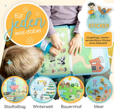 zoula kidz® Stickerbuch ab 3 Jahre - hochwertige, Wiederverwendbare Sticker ohne Klebstoff - Sticker