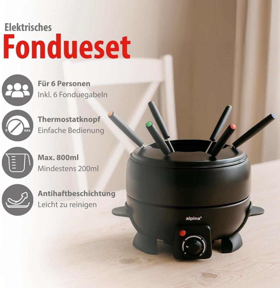 alpina 8711252270883 Fondueset, Edelstahl