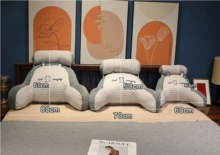 Rückenkissen für Bett und Sofa mit Armlehnen Ergonomisches Lesekissen Erwachsene Atmungsaktives Lese