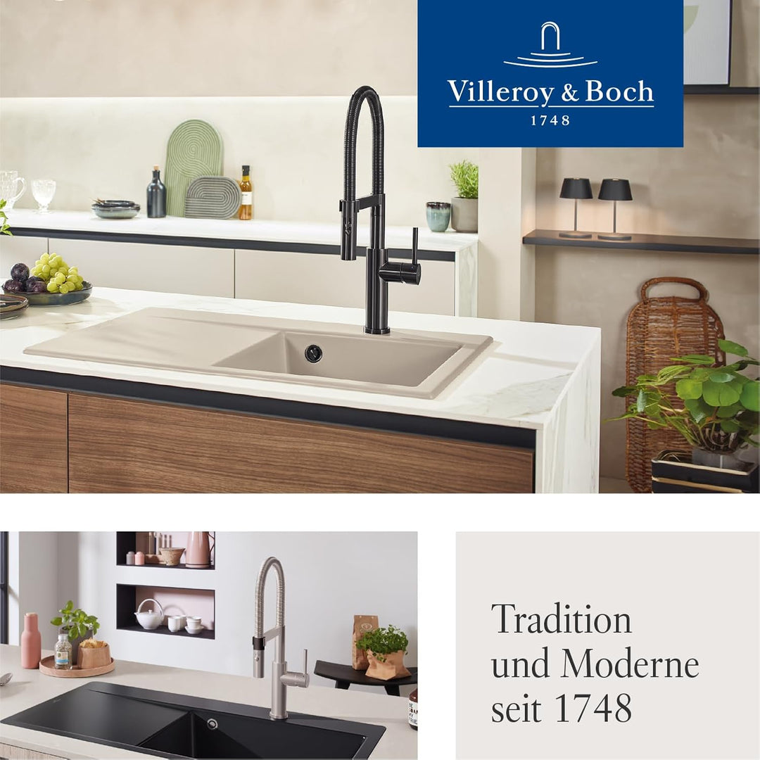 Villeroy &amp; Boch Steel Expert 2.0 Hochdruck-Küchenarmatur mit Umschaltfunktion und 360° schwenkbarem