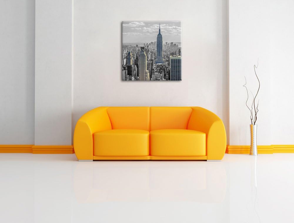 Pixxprint New Yorker Empire State Building als Leinwandbild/Grösse: 70x70 cm/Wandbild/Kunstdruck/fer