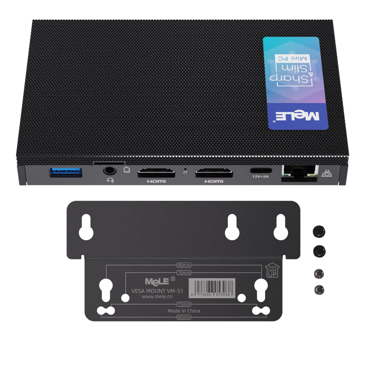 MeLE Mini PC Lüfterlos Quieter3Q N5105 8 GB/256 GB Desktop-Computer Micro PC M.2 SSD bis zu 4 TB Dua