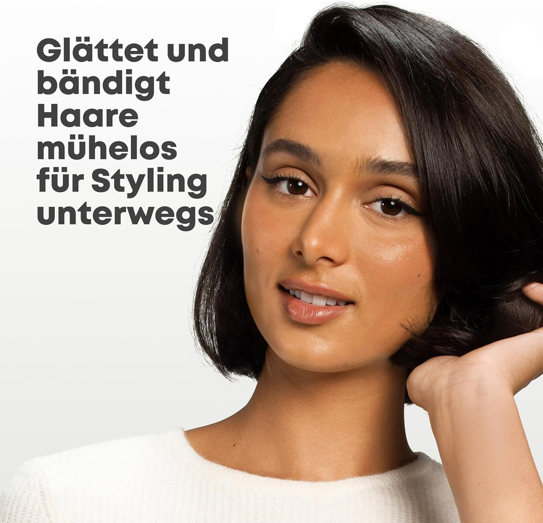 REVAMP Straight & Go Glättbürste kabellos – Mini Haarglätter Bürste mit Ionen & Keramik, USB-C Akku,