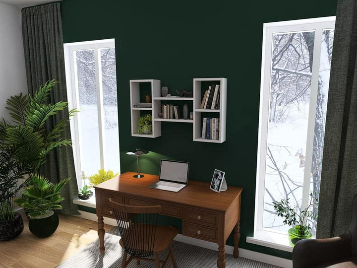 KUBUTKU Dekorativ Wandregal mit 5 Böden 102x60x18 Design Skandinavischer Modern für Wohnzimmer Küche