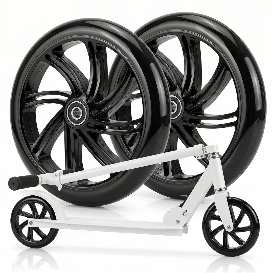 2 Stück 200mm*40mm Scooter Rollen mit ABEC-9 Lager, Anti-Rutsch Roller Räder, Cityroller Reifen Ersa